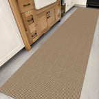 IOHOUZE Washable Exrea Long Hallway Runner Rug 2.6x14 Rubber Backed Kitchen Runner Entryway Runner Indoor, Woven Rugs Floor Carpet for Kitchen Hall Entryway Stair, Orange/Tan/Brown