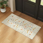 DUKINO 2x4 Rug for Hallway, Washable Kitchen Runner Rug with Non Slip Backing, Soft Low Pile Vintage Animal Runner for Bedroom, Kitchen, Hallway, Entryway, Laundry, Beige