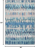 Dash & Albert Paint Chip Multi Machine Washable Rug, 7.5 X 9.5 Feet, Blue/Green Geometric Pattern