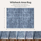 WITSHOCK 6x9 Area Rugs for Living Room: Machine Washable Non Slip Modern Abstract Carpet - Low Pile Print Rug for Bedroom Dining Room - Stain Resistant for Household - Pet Owners (Blue White)