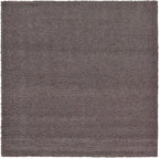Unique Loom Solid Shag Collection Area Rug (8' Square, Graphite Gray)