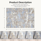 WITSHOCK Living Room Area Rugs 6x9: Abstract Rugs Machine Washable for Bedroom Carpet Resistant Non-Slip Carpet Large Indoor Floor for Dining Room Farmhouse Nursery Blue Brown