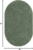 Unique Loom Davos Shag Collection Area Rug - Solid (3' 3" x 5' 3" Oval, Sage)