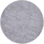 Unique Loom Davos Shag Collection Area Rug - Solid (6' 1" Round, Sterling)