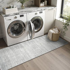 Valenrug Washable Rugs 2x5 - Stain Resistant 2x5 Area Rugs for Living Room, Non Slip Backing Large Area Rugs for Bedroom, Folable Machine Washable Area Rug (2'x5', Grey)