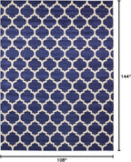 Rugs.com Lattice Collection Rug – 9' x 12' Dark Blue Medium Rug Perfect for Living Rooms, Large Dining Rooms, Open Floorplans