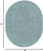 Unique Loom Solid Shag Collection Area Rug (7' 10" x 10' Oval, Light Slate Blue)