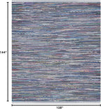 SAFAVIEH Rag Rug Collection Area Rug - 9' x 12', Purple & Multi, Handmade Boho Stripe Cotton, Ideal for High Traffic Areas in Living Room, Bedroom (RAR121D)