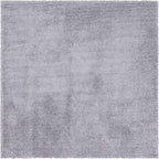 Unique Loom Davos Shag Collection Area Rug - Solid (7' 10" Square, Sterling)