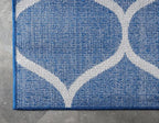 Rugs.com Lattice Frieze Collection Rug – 8' x 11' Navy Blue Medium Rug Perfect for Living Rooms, Large Dining Rooms, Open Floorplans