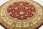 Unique Loom Voyage Collection Traditional Oriental Classic Intricate Design Area Rug (8' 0 x 8' 0 Round, Red/Gold)