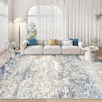 Art&Tuft Washable Rugs 6x9, Abstract Area Rugs for Living Room - Non Slip and Low Pile Soft Thin 6x9 Rug for Bedroom, Dining Room, Kitchen, Office, Blue