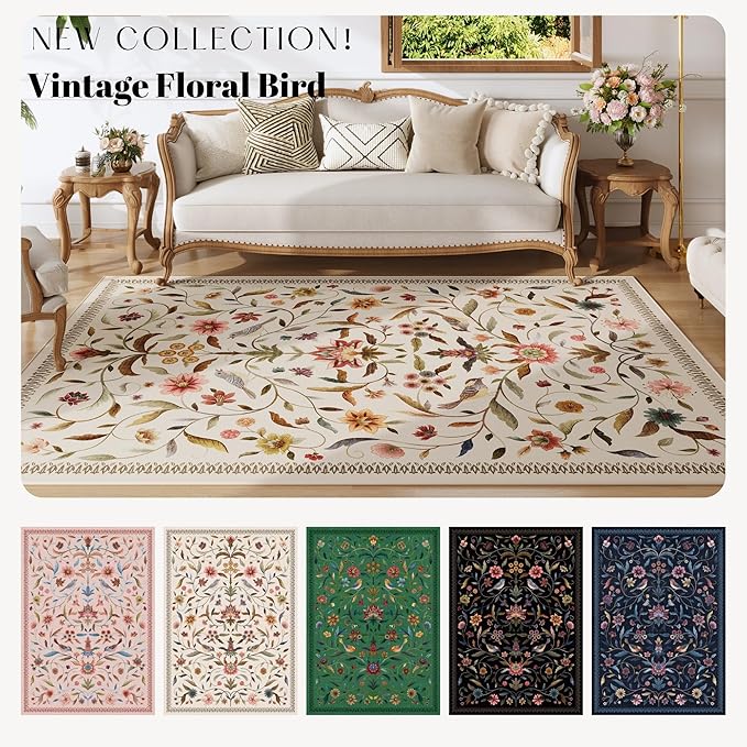 Vintage Medallion Floral Washable Runner Rug 2'7"x8', Non-Slip Low Pile Soft Carpet for Hallways, Laundry, Bedroom, Bathroom, Entryway | Beige