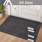 COSY HOMEER Door Mat 36”x60”,Absorbent Dirt Trapper Entryway Rugs,Non-Slip Welcome Mat,Washable Entry Rugs,Low Pile Doormat for Front Back Door,Wet Shoes & Paws,Dark Grey