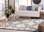 SAFAVIEH Madison Collection X-Large Area Rug - 12' x 18', Black & Yellow, Boho Diamond Distressed Design, Non-Shedding & Easy Care, Ideal for High Traffic Areas in Living Room, Bedroom (MAD418Z)