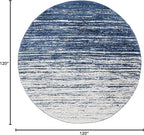 SAFAVIEH Adirondack Collection Area Rug - 10' Round, Navy & Ivory, Modern Ombre Design, Non Shedding & Easy to Clean, Ideal for Living Room, Bedroom, Office, Dining Space (ADR113N)