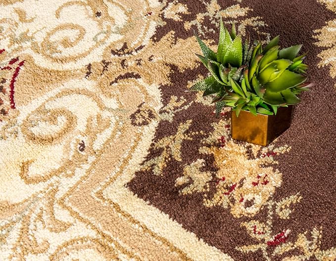 Unique Loom Versailles Collection Traditional Classic Floral Motif Area Rug (2' 2 x 3' 0 Rectangular, Brown/ Ivory)