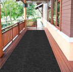 Ottomanson Commercial Scrape Rib Entry Mat – Heavy Duty Ribbed Floor Mat for High Traffic – Non Slip Rubber Back, Waterproof – Indoor Outdoor Use for Offices, Schools, Lobbies, 2' x 9', Black
