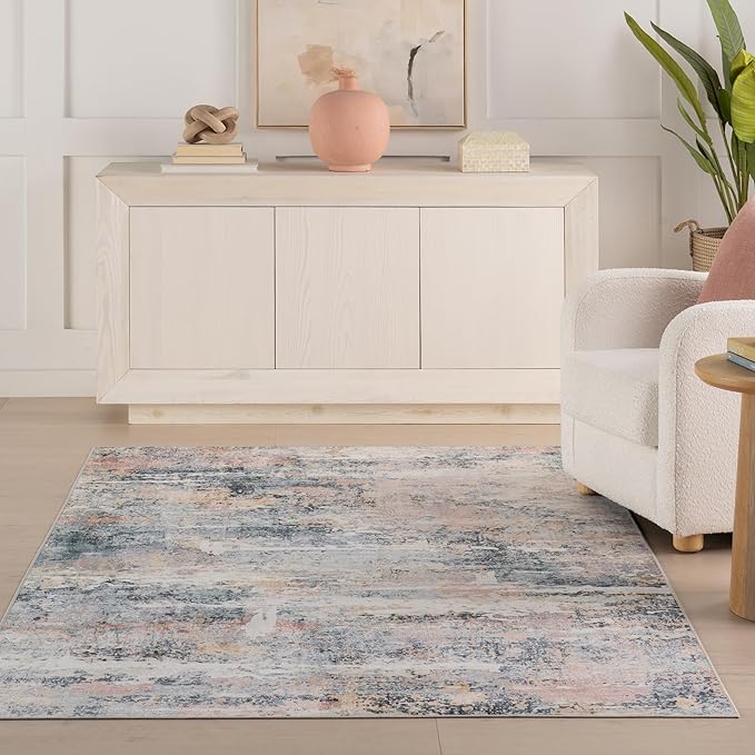 Dash & Albert Blaire Mineral Machine Washable Rug, 2.5 X 8 Feet, Multicolored Graphic Pattern