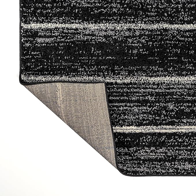 JONATHAN Y Williamsburg Minimalist Stripe Black/Cream Indoor Area Rug, 5x8, Contemporary, Modern, Easy-Cleaning for Living Room, Bedroom, Kitchen, Pet Friendly, Non-Shedding (MOH201F-5)