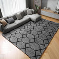 ONASAR Bedroom Living Room Area Rugs 5x8, Grey and Black Geometric Rug Floor Mat for Home Decor Aesthetic, Soft Shaggy Plush Fluffy Moroccan Carpet for Teen Nursery Playroom Dorm Classroom
