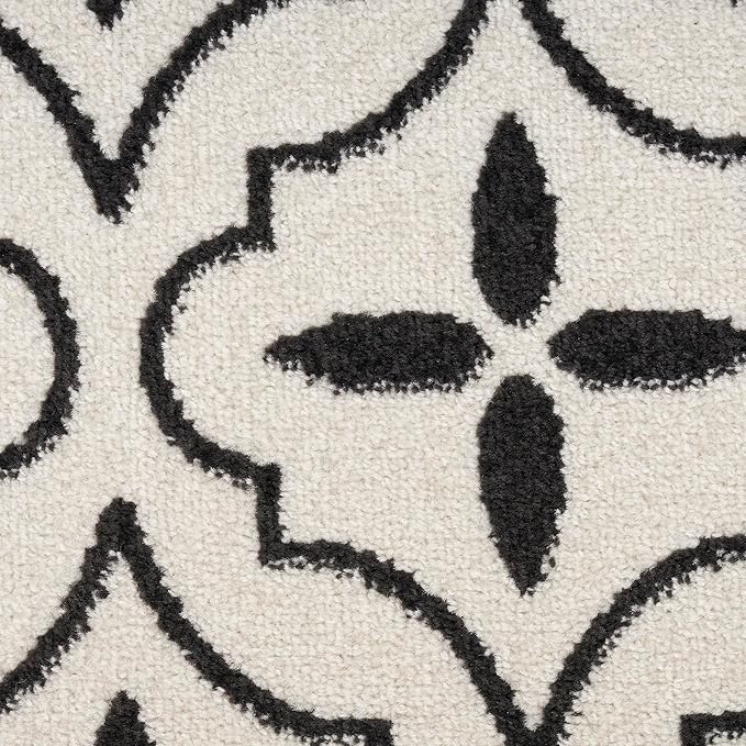 Nourison Home Nourison Essentials Ivory Black 4' x 6' Area Rug - Easy Clean, Non Shedding, Bed Room, Living Room, Dining Room, Kitchen (4' x 6')