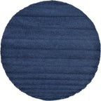 Unique Loom Solid Shag Collection Area Rug (8' Round Sapphire Blue/Navy Blue)