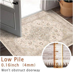 vivorug Beige Runner Rug 2x10 Machine Washable Rug with Non-Slip Backing, Ideal for Kitchen Hallway Entryway Laundry Room - Vintage, Durable, Easy Clean, Low Pile Carpet Runner