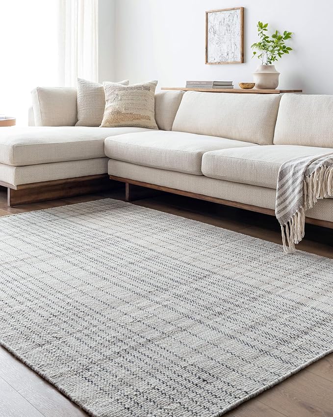 Mark&Day Wool Rugs, 5x7 Ishaq Cottage Slate Area Rug, Grey Silver Carpet for Living Room, Bedroom or Kitchen (5' x 7'6")