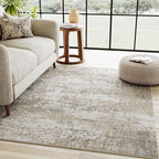 Modern Abstract Beige Gray Area Rug 3x5 Entryway Machine Washable Office Carpet Kitchen Door Mat Indoor Accent Throw Low Pile Non Slip Distressed Living Dining Laundry Room Bedroom
