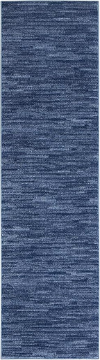Nourison Home Nourison Essentials Navy Blue 2' x 6' Area Rug - Easy Clean, Non Shedding, Bed Room, Living Room, Dining Room, Kitchen (6' Runner)