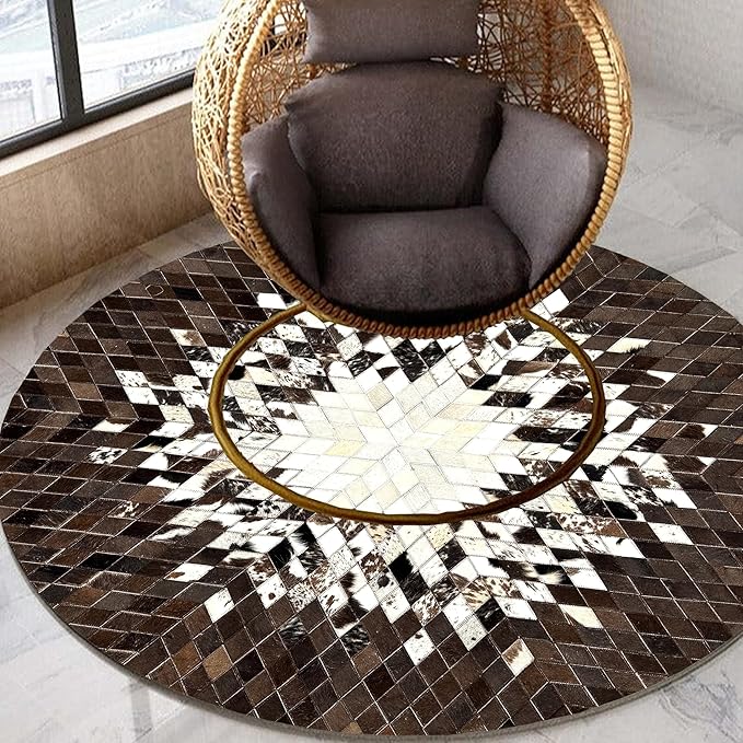 Round Area Rug – Soft and Durable Floor Mat for Living Room, Bedroom, or Entryway – Non-Slip Modern Carpet for Home Decor & Interior Styling(White 10X10)