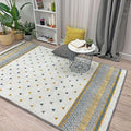 Alfa Rich 4x6 Gold Gray Off White Washable Area Rugs for Living Room Bedroom Kitchen Decor Cotton