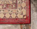 Unique Loom Taftan Collection Border Geometric Tribal Inspired Design Area Rug, 5 ft x 8 ft, Red/Gold