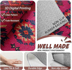 Southwestern Rugs for Bedroom - 4x5ft - Ethnic Vintage Floral Medallion Rugs for Living Room Non Slip Low Pile Machine Washable Area Rug, Southwestern Carpets Home Decor & Gifts