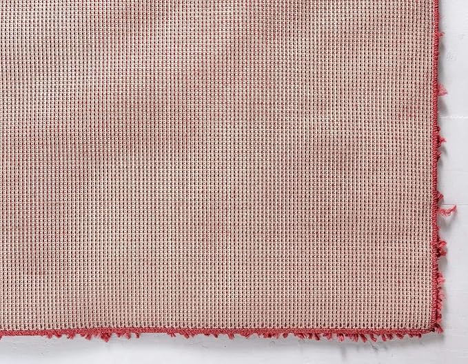 Unique Loom Davos Shag Collection Area Rug - Solid (2' 7" x 20' Runner, Poppy)