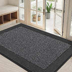 BEQHAUSE Indoor Door Mat 32" x 48", Dirt Trapper Door Mats Non-Slip Entryway Rugs Washable, Resist Dirt Absorbent Welcome Mat, Low Profile Floor Mats for Front Back Door and Entryway, Charcoal