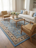 Rugs.com Yasmin Collection Rug – 8' x 10' Light Blue Medium Rug Perfect for Living Rooms, Large Dining Rooms, Open Floorplans