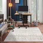 Rugshop Geometric Boho Square Rug – Gray Tribal Pattern, Perfect for Living Room, Bedroom, Dining Room, 6'6" x 6'6" Square