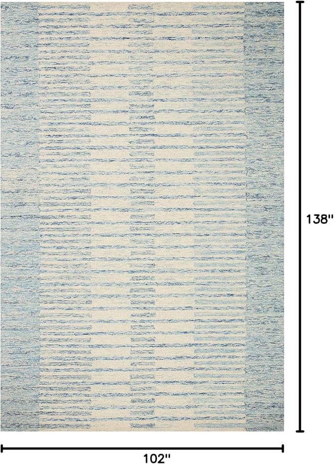 Loloi Chris Loves Julia Chris Collection CHR-01 Ivory/Denim 8'-6'' x 11'-6'', .50" Pile Height, Area Rug