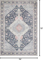 Loloi Skye Collection SKY-02 Charcoal/Multi 6'-0" x 6'-0" Round Area Rug