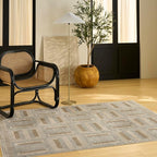 Nourison Home Nordic Grey Multicolor 5' x 7' Scandinavian Area Rug - Easy Clean, Non Shedding, Bed Room, Living Room, Dining Room, Kitchen (5' x 7')