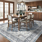 8x10 Area Rugs for Living Room Ultra-Soft Washable Rug Vintage Distressed Boho Area Rug, Non-Slip Low Pile Stain Resistant Carpet for Bedroom Dining Room Kitchen Office