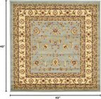 Unique Loom Voyage Collection Traditional Oriental Classic Intricate Design Area Rug (4' 0 x 4' 0 Square, Light Blue/Gold)