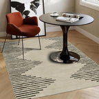 HelloTree Area Rug 3x5 Geometric Rug,Washable Modern Neutral Stain Resistant Indoor Carpet Boho Living Room Moroccan Rugs Fluffy Rug for Living Room Bedside Room Decor for Family-Cream