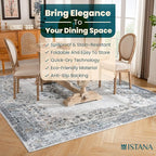 Istana 8x10 Area Rug - Blue 8x10 Rugs for Living Room - Foldable Rugs for Bedroom - Stain Resistant Washable Rug - Eco-Friendly Area Rugs - Easy to Clean Living Room Rug