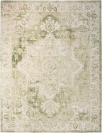 Nourison Home Astra Machine Washable Ivory Green 9' x 12' Area Rug - Easy Clean, Non Shedding, Bed Room, Living Room, Dining Room, Kitchen (9' x 12')