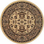 Unique Loom Sialk Hill Collection Area Rug - Washington (3' 3" Round Ivory/Black)