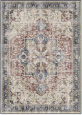 RUGGABLE Washable Area Rug – Kamran Royal Blue 10x14, Stain-Resistant, Non-Slip – Large Machine Washable Rugs for Living Room, Bedroom, Hallway, Entryway & Office–with Standard Pad