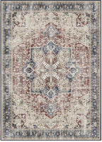 RUGGABLE Washable Area Rug – Kamran Royal Blue 10x14, Stain-Resistant, Non-Slip – Large Machine Washable Rugs for Living Room, Bedroom, Hallway, Entryway & Office–with Standard Pad